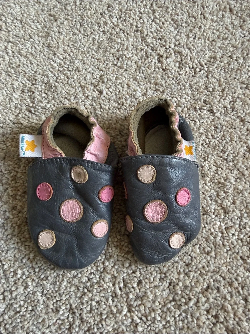 Mini‎ Star Baby Leather Slip-On Polka Dot Walkers Moccasin